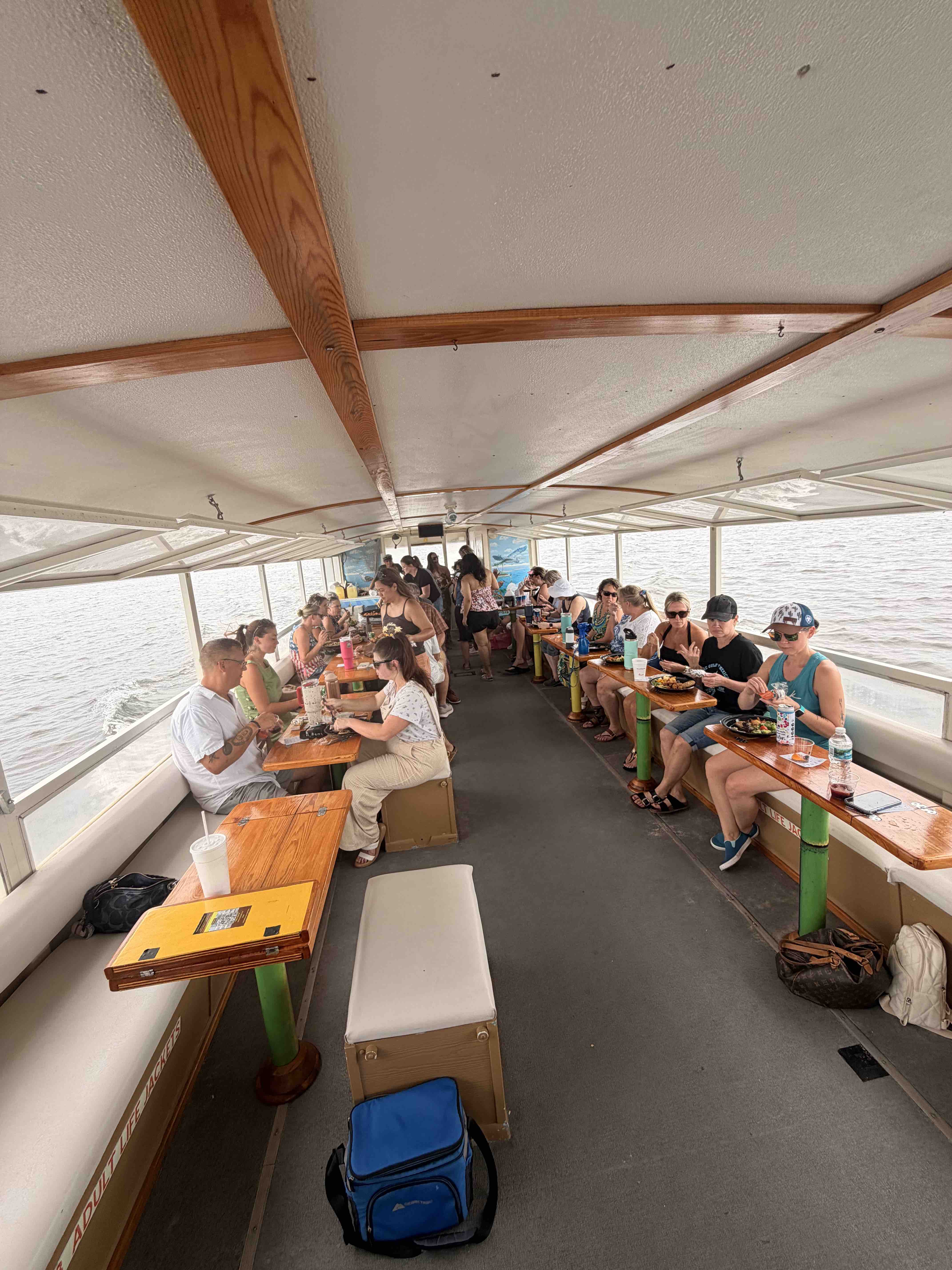 Private charter on the River Skipper II tiki boat